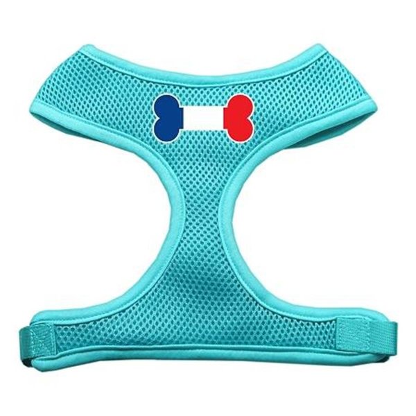 Unconditional Love Bone Flag France Screen Print Soft Mesh Harness Aqua Extra Large UN921454